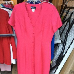 Dawn Joy Fashions Coral Full Length Dress with Button Down Front
